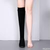 Trendy Knee High Long Leg Women's Boots  Autumn Winter New Item Frosted Elastic Slimming Long Leg Women's Platform Boots