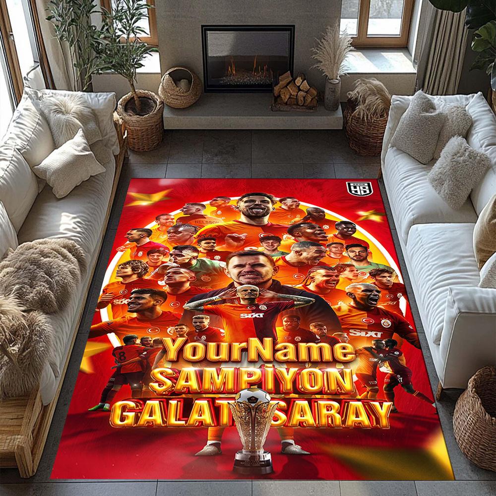 Galatasaray 77 Personalized Text Carpet Suitable for Foyer Living Rooms Study room Outdoor Anti-slip Rug Anime Office Decor