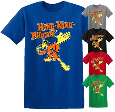 Hong Kong Phooey T-Shirt Tee Top Vintage anni '70 e '80 Cartone animato Uomo Donna Bambino