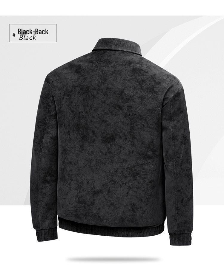 Trendy Men's Plus Size Retro Leather Jacket - Spring/Autumn Casual Lapel