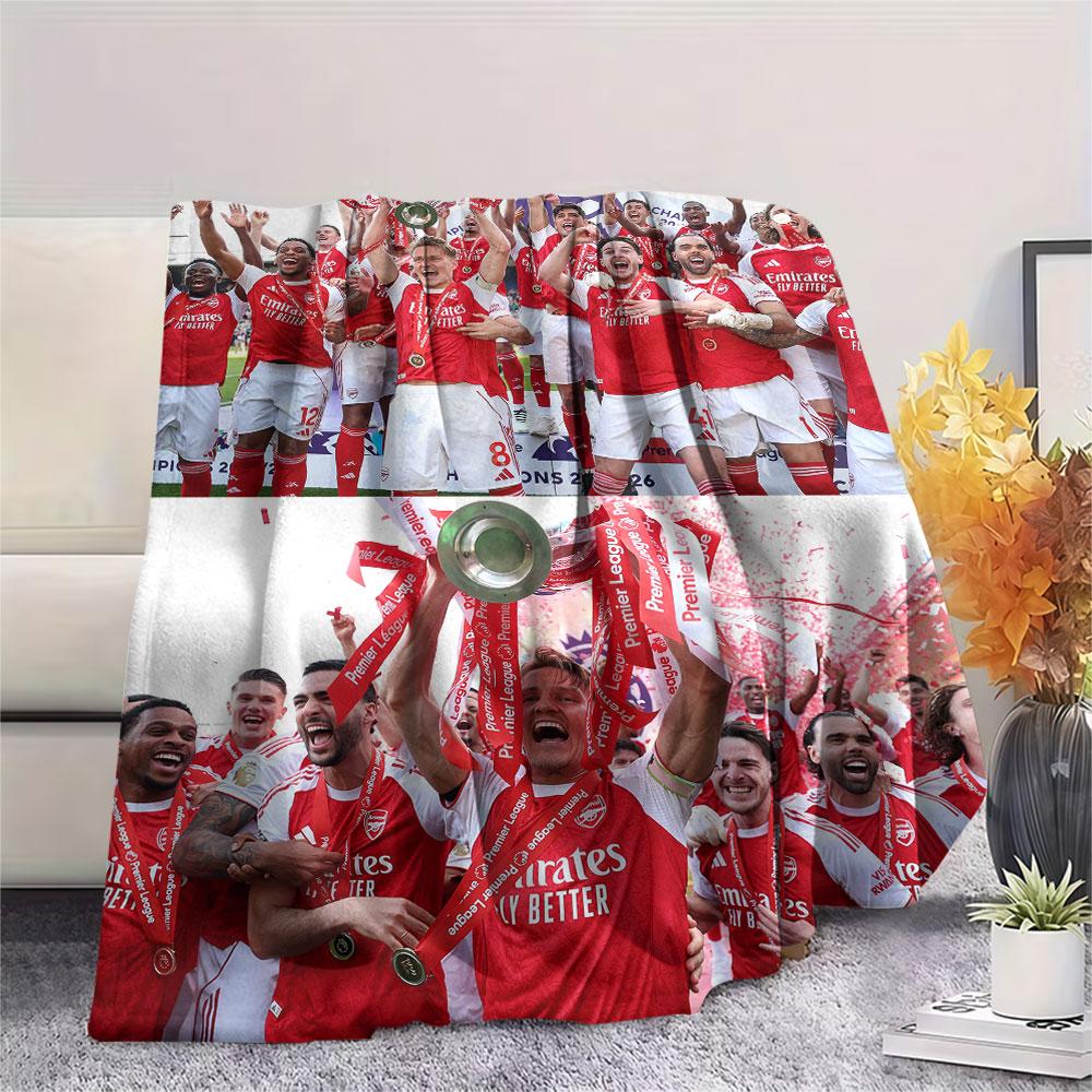 Arsenal Players Printed Flannel Blanket, soft throw for bedroom sofa, washable, fan merchandise, great gift.