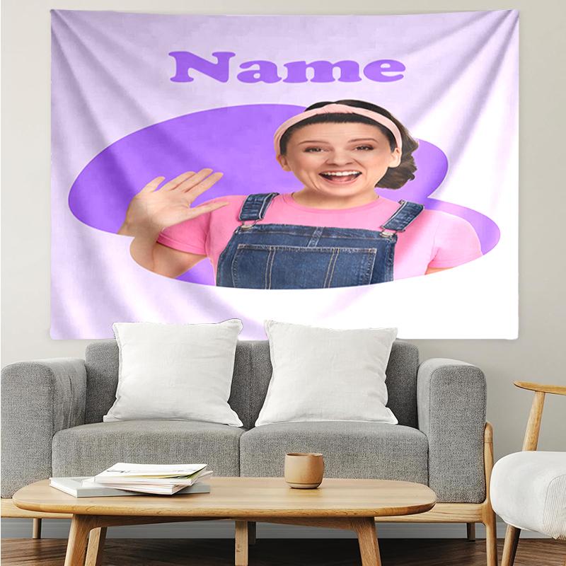 Custom Name Ms. Rachel Print Tapestry, Backdrop, Easy Setup, Ideal for Bedroom, Office & Living Room, with Aesthetic Wall Hanging Decor.