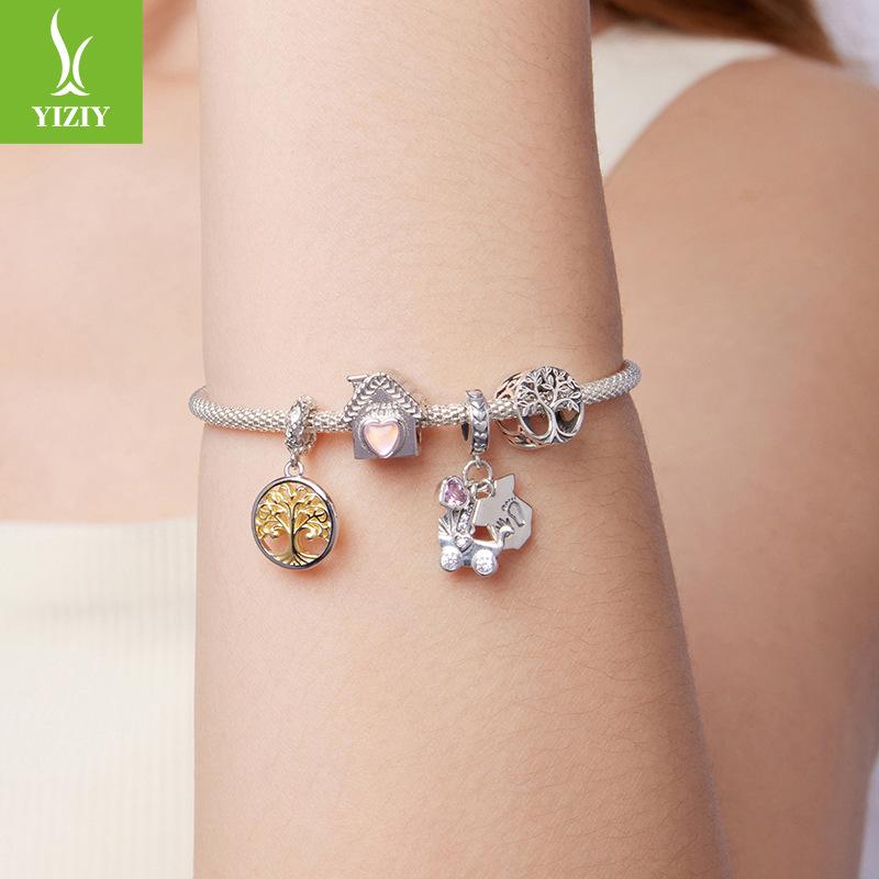 Tree Of Life Warm Home Diy Beading Accessories S925 Sterling Silver Love House Beads Loose Beads
