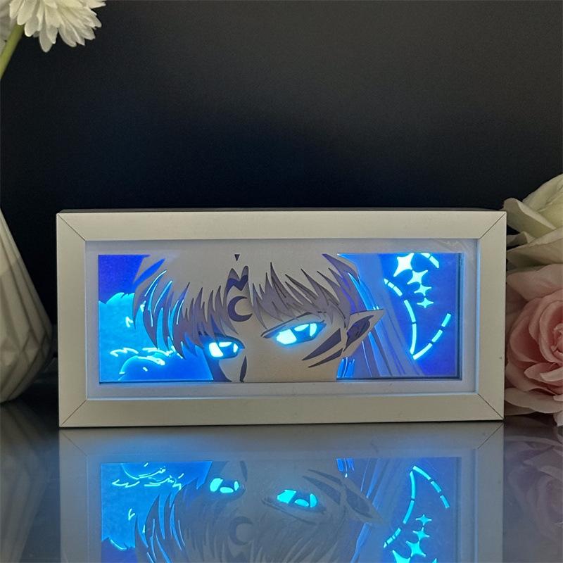Inuyasha LED Light Box Anime Peripherals Bedroom Decor Night Lamp Multiple Colors Luminous Toys Collectible Desk Model Gifts