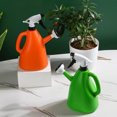Plastic 2-in-1 Pressure Spray Watering Can Adjustable Nozzle Portable Gardening Tool for Patio Flower Planting