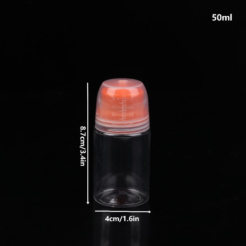 1 szt. Okrągłe i kwadratowe butelki plastikowe do wyciskania z podziałką – do sosu sałatkowego, olejów do grilla i przypraw