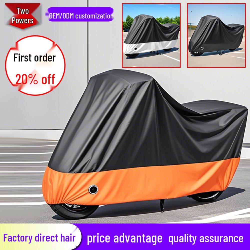 Motorcycle Cover: Thickened 210D Oxford Cloth, Rainproof, Sunproof, Dustproof, & Waterproof.