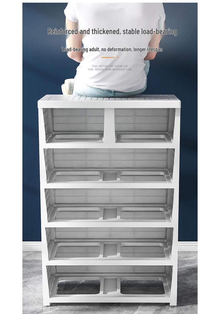 Morandi Children's Multi-Layer Storage Cabinet - Thickened Plastic Toy Organizer