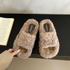 2025 Autumn Wool Slippers Women's Daily Adult Slippers Korean Version Student Flat Heel Beach Shoes Outer Slippers