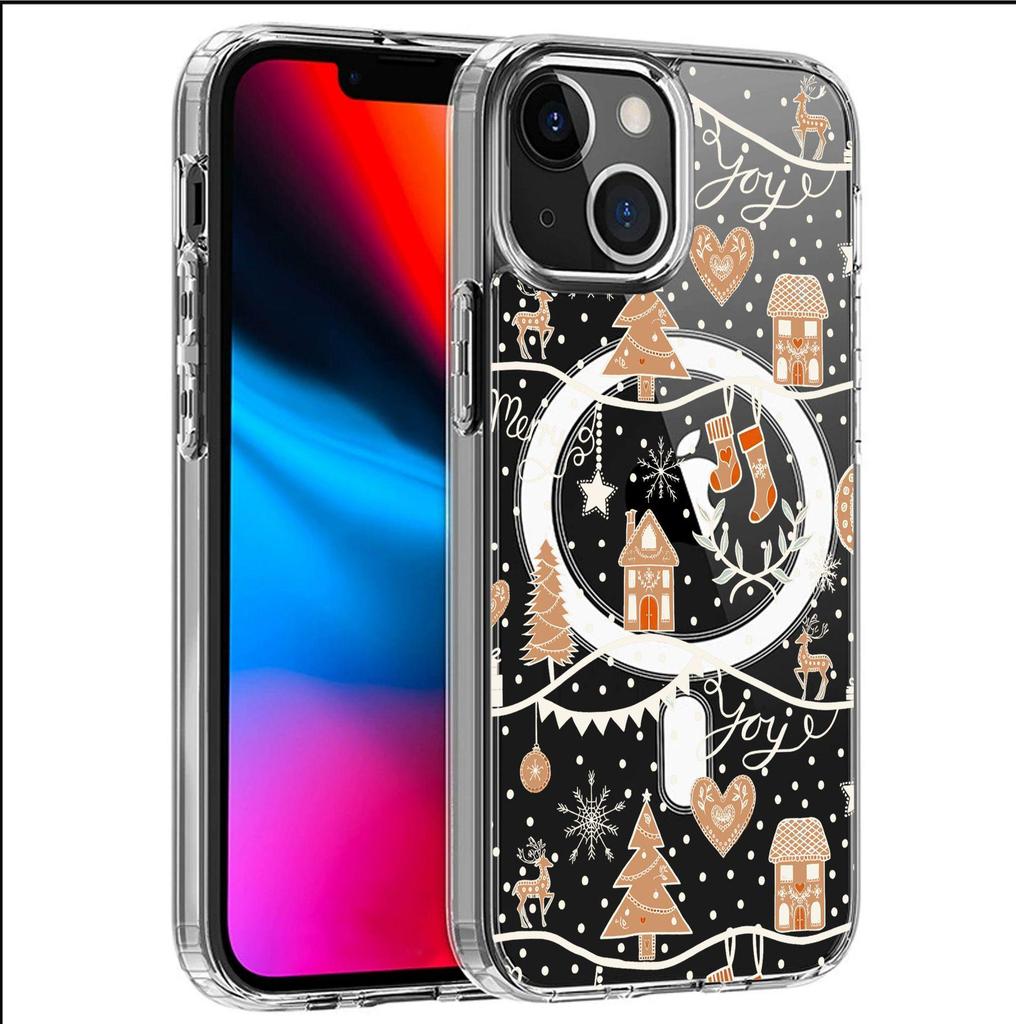 Christmas House Magnetic Transparent Full Coverage Case for iPhone 15/16/17 Pro Max