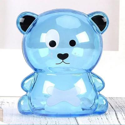 Creative Little Bear Piggy Bank Transparent Coin Paper Money Saving Box Cute Safe Deposit Box Kids Holiday Gift Desktop Decor