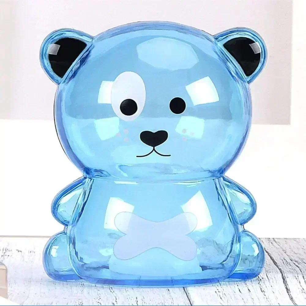 Creative Little Bear Piggy Bank Transparent Coin Paper Money Saving Box Cute Safe Deposit Box Kids Holiday Gift Desktop Decor