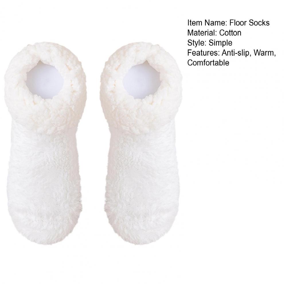 Floor Socks for Women Comfy Mid-tube Socks Cozy Non-slip Fleece Slipper Socks for Women Soft Winter Warm Ankle Fluffy Home Floor
