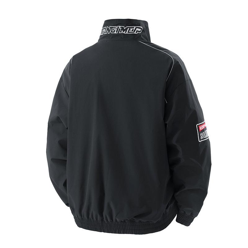 American Casual Flight Jacket Men's Spring and Autumn Street Handsome Stand-up Collar Jacket Cycling Embroidered Top