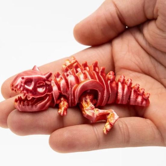 3D Printed Mini Skeleton Dinosaur Model Articulating Dinosaur Figurine Collectible Desktop Decoration for Kids Teens Adults