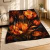 Glowing Orange Tulip Blossoms Coral Fleece Blanket