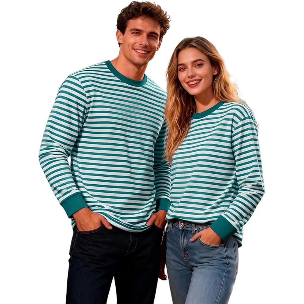 Men's Sweatshirt Striped Top  Neck Striped Shirt Basic Shirt Red  Striped Loose Sailor Costume Oversized Carnival Fancy Dress Costumes