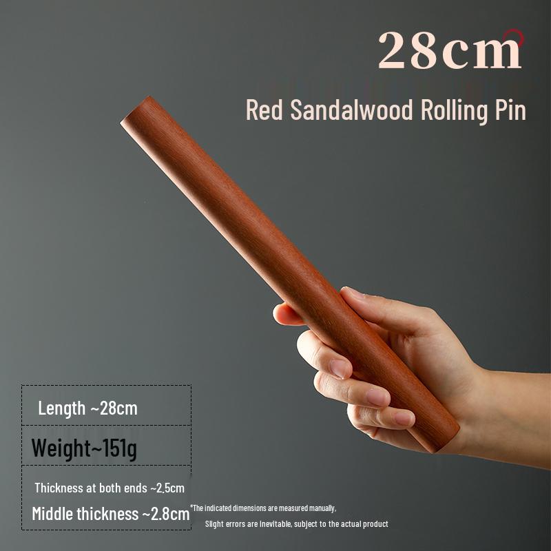 Odorless Red Cherry Sandalwood Rolling Pin – Non-Stick, Smooth, Lacquer-Free, for Dumplings, Pie Crusts, and Dough. Default Option