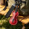 Unique Gifts for Key Ring Faux Leather Cello Keychain Cellists Retro Charm with Durable Instrument