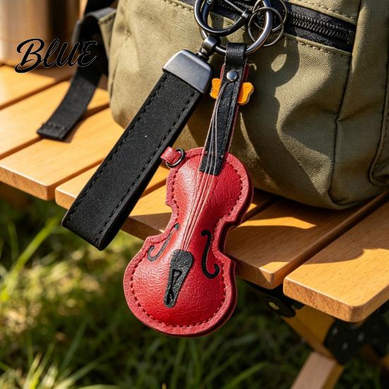Unique Gifts for Key Ring Faux Leather Cello Keychain Cellists Retro Charm with Durable Instrument