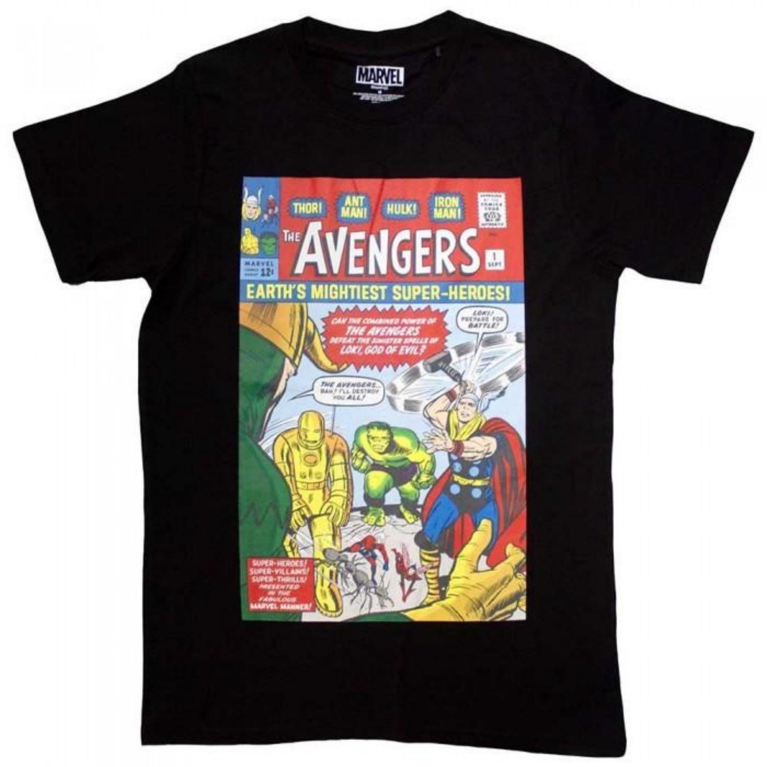 Marvel Comics Unisex Adult EarthÂ´s Mightiest Comic Cover T-Shirt S чёрный