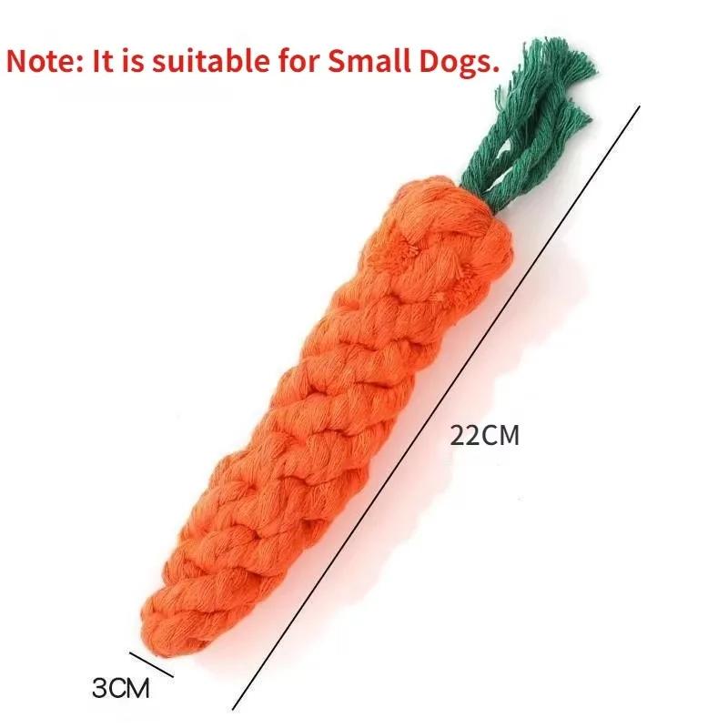 Pet Knot Toys For Dogs And Cats Carrot Shape Cotton Rope Pet Toy Dog Puppy Kitten Chew Toy Interactive Dog Toys