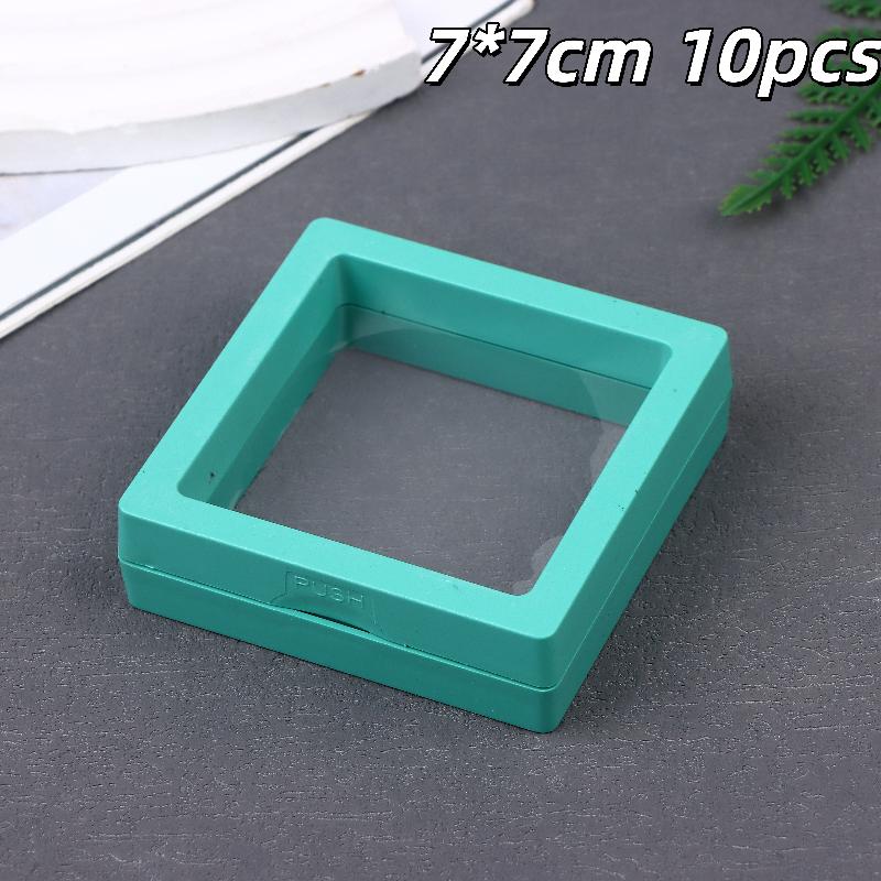 10Pcs Transparent Floating Display Box Plastic Film Jewelry Packaging Box Jewelry Necklace Ring And Collectible Storage Box