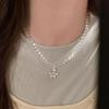 Elegant Glass Beaded Flower Necklace: Simple, Versatile, and Chic Collarbone Chain
