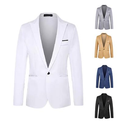 Frühling Herbst Vier Jahreszeiten Herren Leichter Luxus Anzug Oberbekleidung Lässig Business Trendiger Anzug Jacke Einfarbig Klassischer Anzug Knopfleiste Kostüm Homme