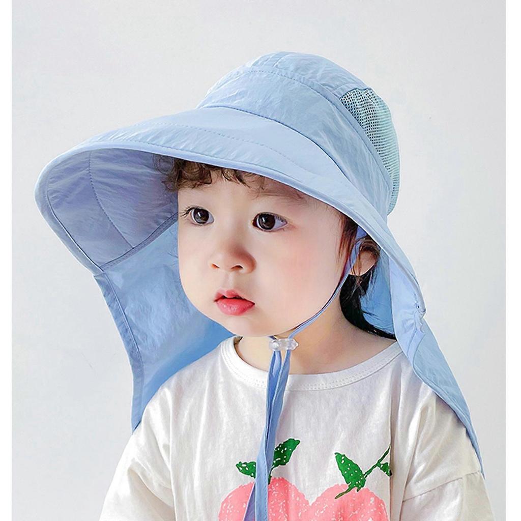 Kids Wide Brims Sun Hat Adjustable Neck Flap Lightweight Breathable Caps For Outdoor Beach Camping Boys Girls  Pink