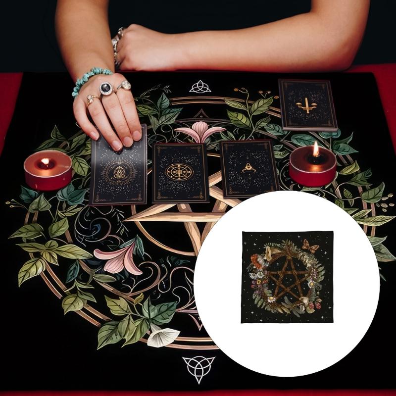 Divinations Tablecloth Star Plant Astrology Tarots Card Tablecloth Altars Cloth Divinations Board Game Accessory