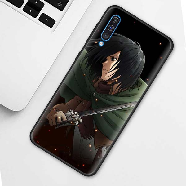 Anime Attack On Titan-deksel til Samsung Galaxy A70 A50 A90 5G A40 A30 A20 A70s A10 s A20e A10e svart silikontelefon Coque