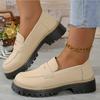 Fashion Women Solid Color Platform Loafers Shoes Woman Autumn British Style Flats Comfortable Thick Heel Slip On Shoes Zapatillas Mujer