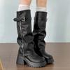 Platform Thick Sole Women Knight High Boots Fashion Height Increase Shoes Female Vintage Punk Long Booties Zapatos De Muje