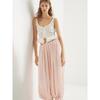 Women's  Spring Summer High Waist Paper Bag Wide Leg Lantern Pants Tie Waist Loose Slimming Trousers