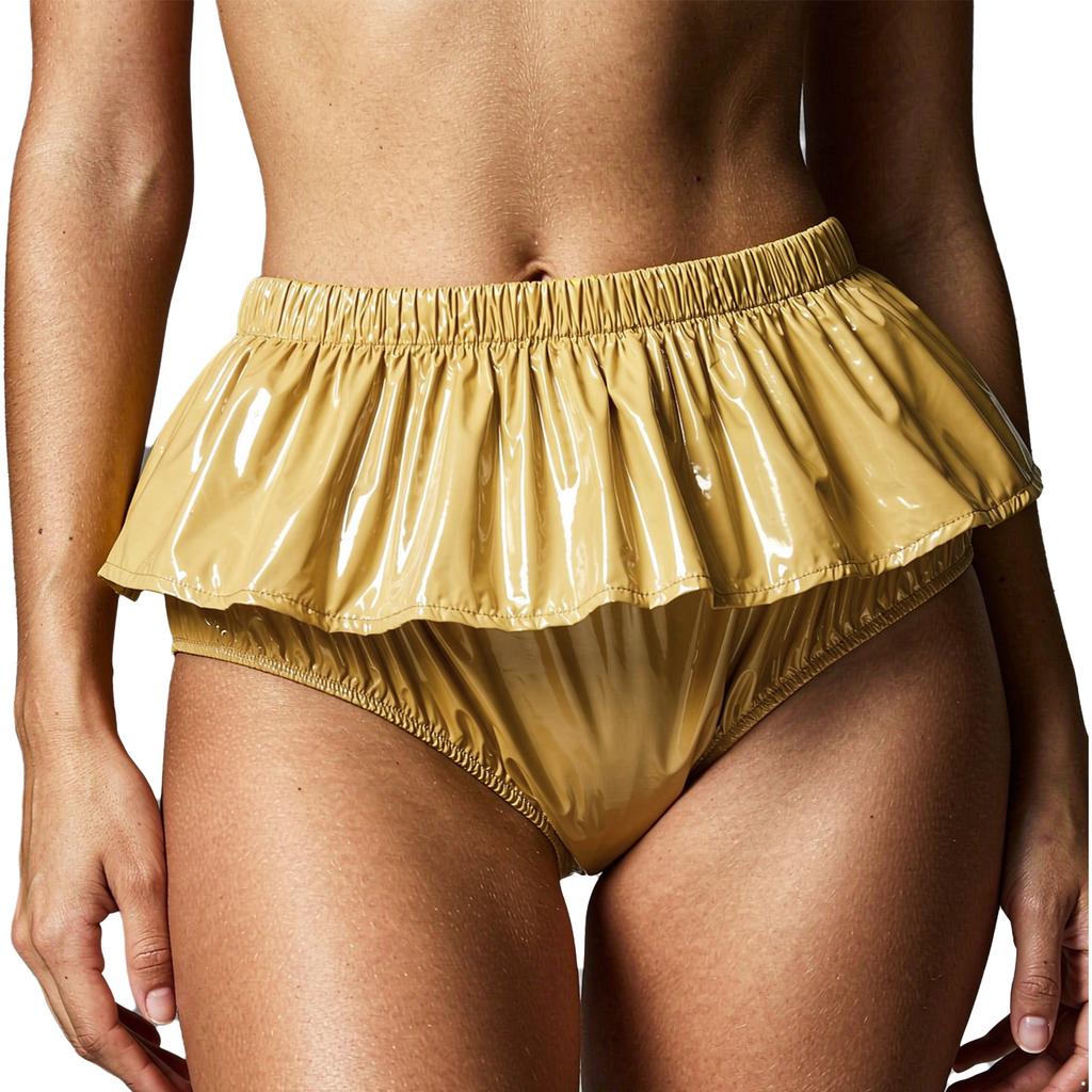 Reusable Anti-Leak Diaper Cover for Women Water Resistant Adaptive Underwear Elastic Waist Peplum Briefs for Special Needs Patients