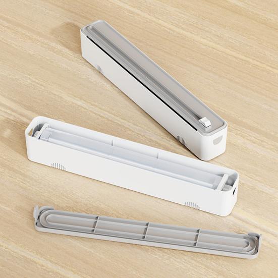 Yousheng Plastic Wrap Cutter Magnetic Wall-Mounted Dispenser Two-Way Sliding Cutter for Kitchen Food Cling Film Aluminum Foil Stretch Film Cutter