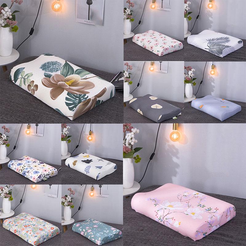 Flower Print  Soft Pillow Cases Slowly Rebound Memory Foam Space Pillow Cases Neck Memory Pillow Case Latex Pillowcase 40*60cm