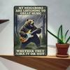 Metal Poster Vintage Guitar Bear 8x12 Inch Music Wall Art for Bar Pub Garage