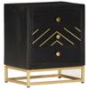 Day and Night - Day and Night Solid Black and Gold Mango Wood Nightstand 40x30x50cm