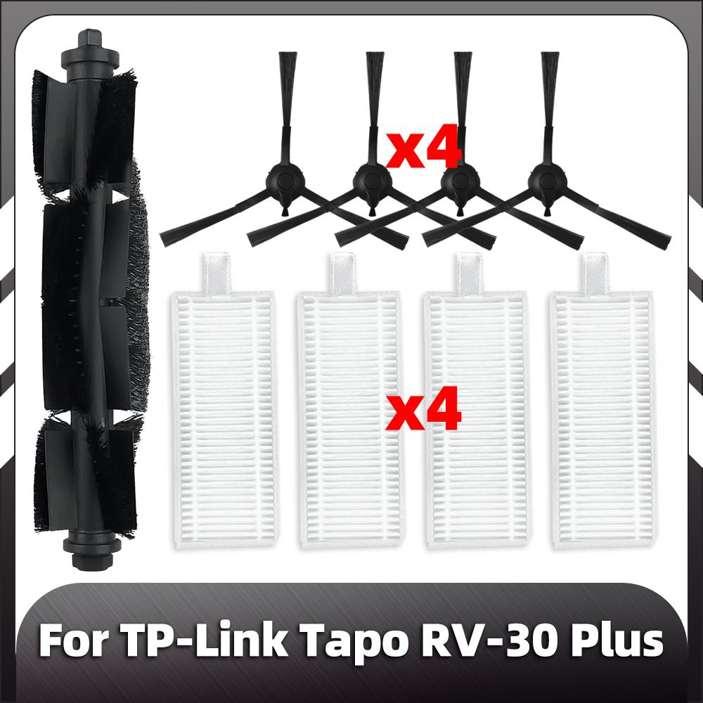 Compatible for TP-Link Tapo RV-30 Plus Robot Vacuum Replacement Main Side Brush HEPA Filter Spare Parts Accessories