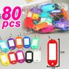 10-100pcs/lot Tough Plastic Key Tags with Split Ring Label Window for DIY Key Chain Kit Numbered Name Baggage Luggage Tags