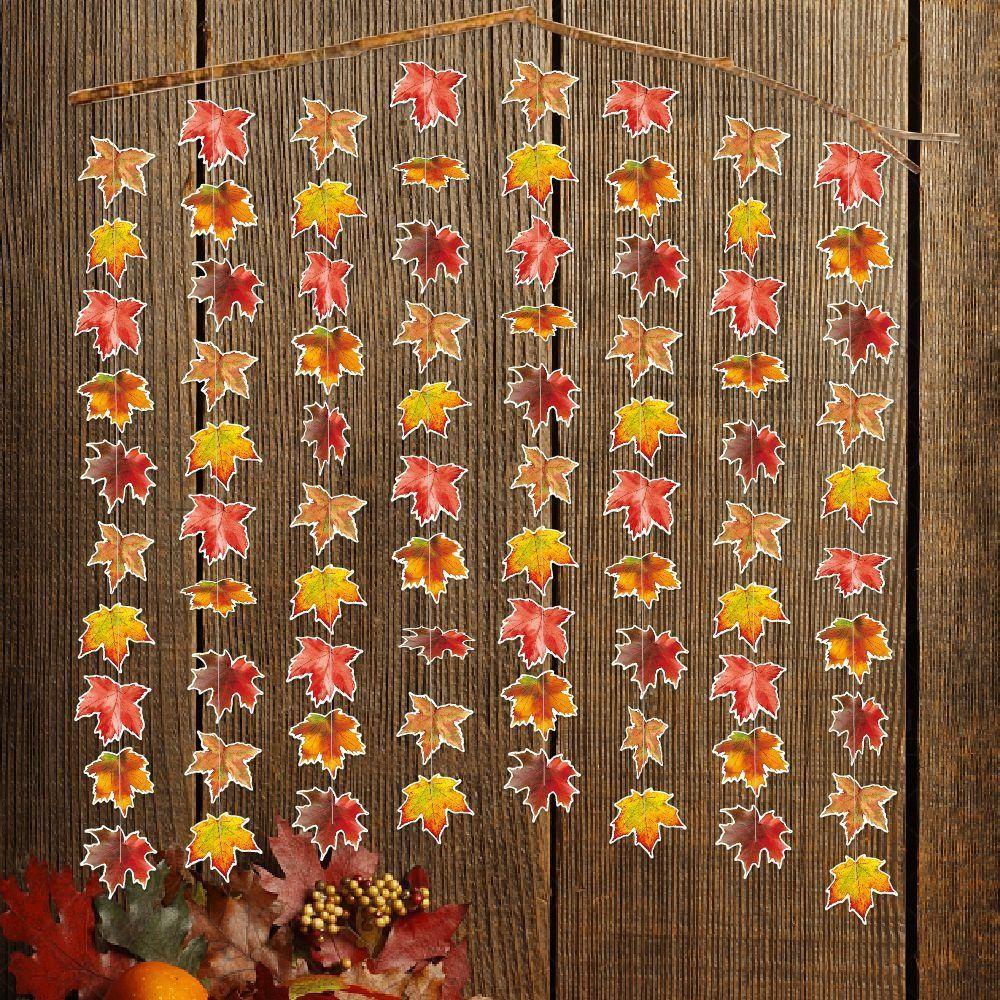 

8 шт. мультяшные осенние гирлянды из кленовых листьев для осеннего потолка, подвесной фон для свадебной вечеринки