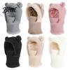 Soft Polyester Winter Thermal Plush Warmer for with Neck Hat Knitted Kids Adults Lined Fleece