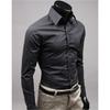 New Spring and Autumn Fashion Leisure Business Simple Polo Collar Long Sleeve Solid Color Slim Fit Men's Inch Shirt