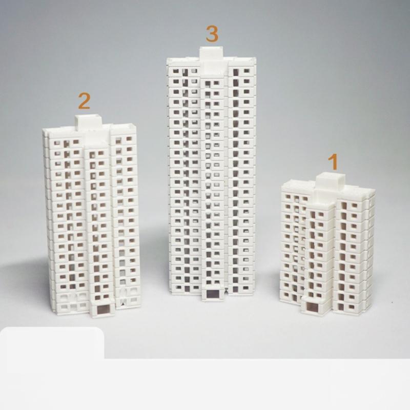Unpainted Miniature Apartment Building Model Realistic Residential Dioramas For DIY Craft Scenerys 1/800 1/500 Scale