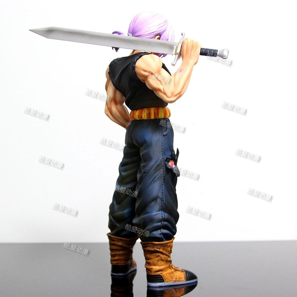 JJ Studio Trunks Figure Dragon Ball Z Sword Style Interchangeable Two Heads PVC 34cm/13.39Inch Anime Collectible Model Gift Deco