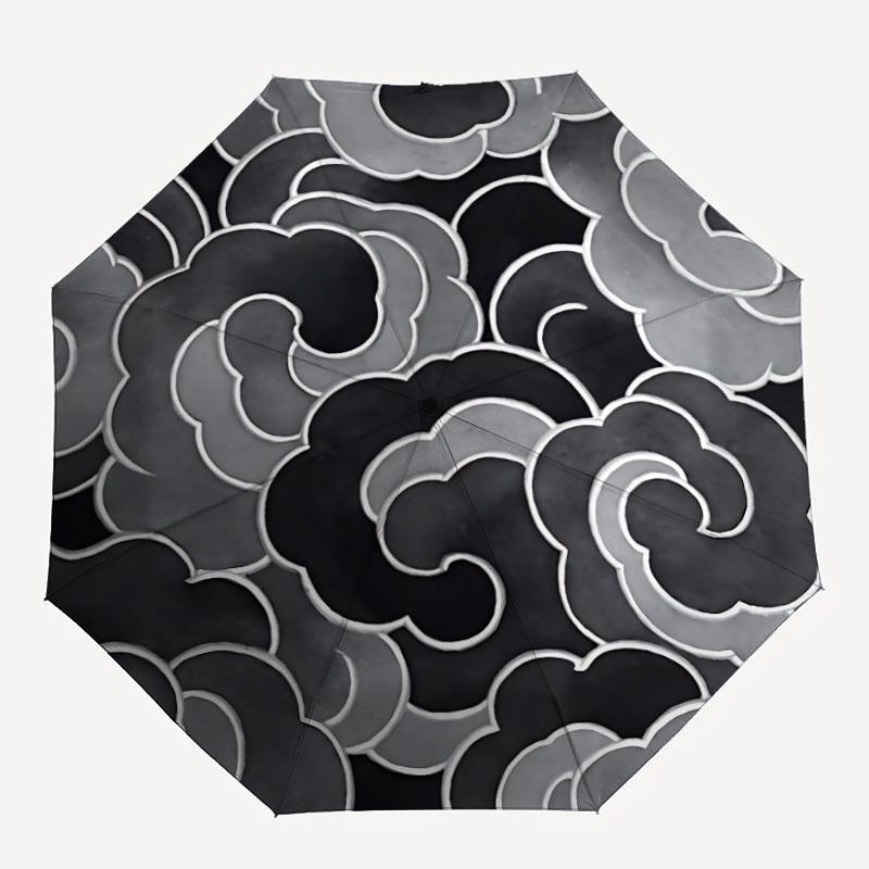 

1pc Abstract Swirl Pattern Automatic Open/Close Umbrella, Umbrella with cartoon Design, Portable Compact Umbrella for Men & Women, Good Holi