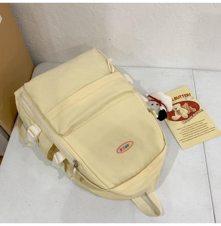 Corduroy Schoolbag Solid Color Student Backpack For Men And Women