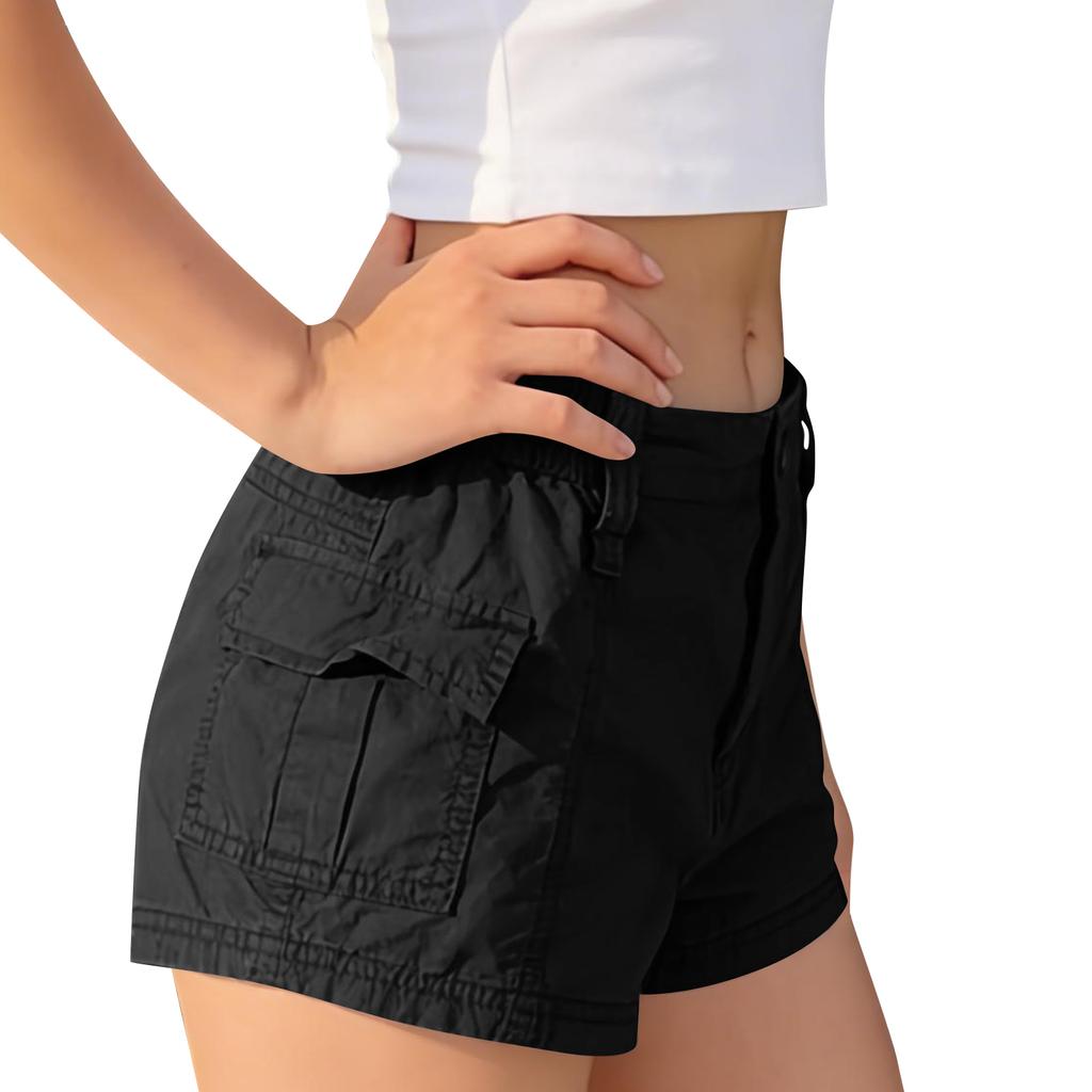 Women High Waist Denim Wide Leg Shorts Loose Fit Casual Vintage Style Button Closure with Pocket Design for Daily Wear